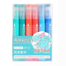 (ocean color) 6 Colors Acrylic Paint Pens Markers Brush Tip for