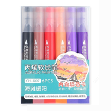 (autumn colors) 6 Colors Acrylic Paint Pens Markers Brush Tip for