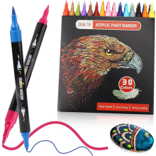 (30 Colors) 30/60 Color Double Head Point Pen Acrylic Propylen