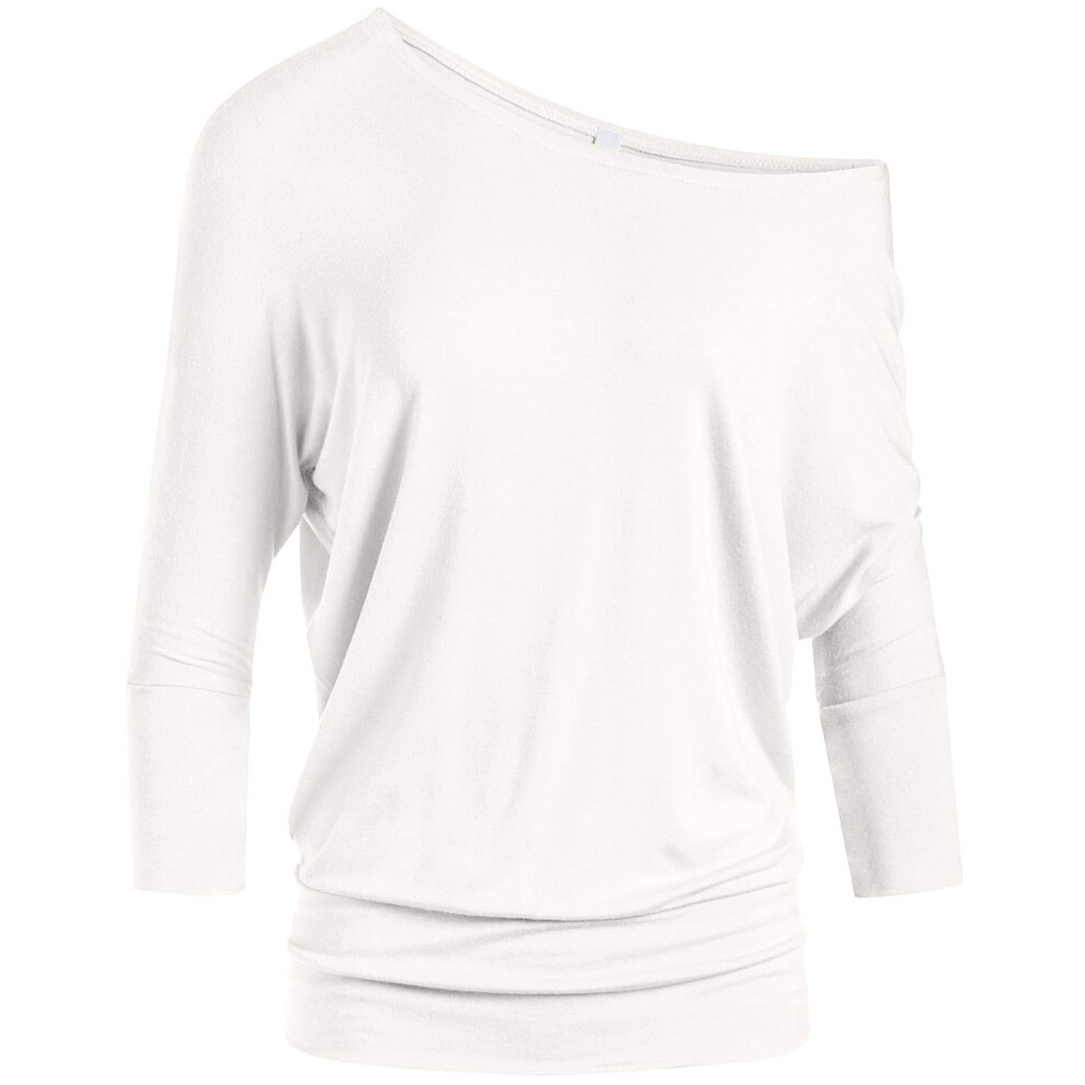 Maglia Da Donna In Jersey Con Spalle Scoperte E Scollo Rotondo, Avorio, Taglia 3X-image