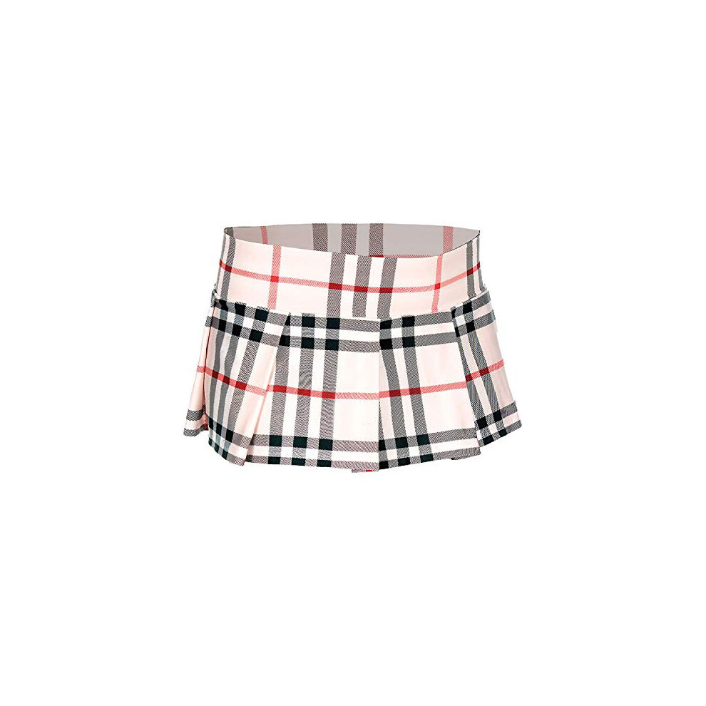 Jupe pliss   e     carreaux Music Legs 25074-BROWNPLDS-M, marron - Taille S et L