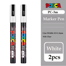 (2pcs 3M) POSCA White Marker Pen,PC-1M 3M 5M 8K 17K Acrylic