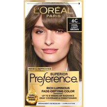 L'Or?al Paris Superior Preference Fade-Defying + Shine Permanente Haarfarbe, 6C K?hles Hellbraun, 1er-Pack, Haarf?rbemittel