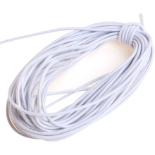 Cord   n el   stico redondo grueso blanco COTOWIN de 2 mm, corte de 10 yardas