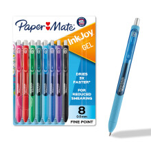 Paper Mate InkJoy Fine Point Assorted Gel Pens Enjoy Smudge-Free Writing with Quick Dry Ink 8 Pack