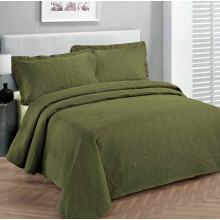Colec?ie de lux Colec?ie de lux Copertina cu pat n relief Cover Solid Olive Green Over Size King/California King 118 """" X 106 """"