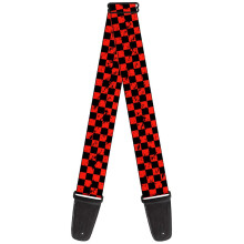 Buckle-Down Guitar Strap Checker Weathered Black Red 2 Inches Wide (GS-W30352)