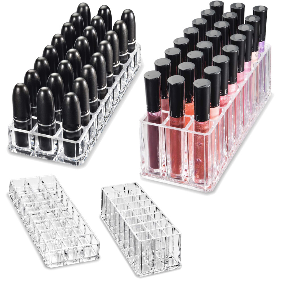 By Alegory Byalegory Acrylic Lipstick & Acrylic Lip Gloss Organizer 48 Space Beauty Cosmetic Storage - Clear