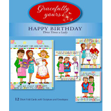 Gracefully Yours Church Kitchen Ladies 3 Times a Lady Geburtstags-Grukarten mit Marylou Herald, 12 4 Designs/3 jeweils mit Schriftbotschaft