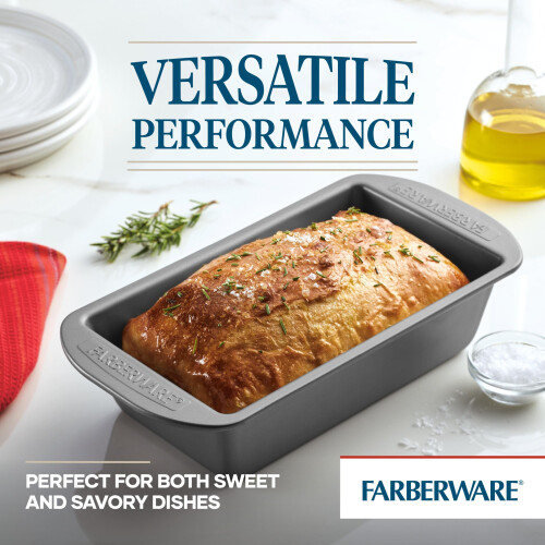 Farberware Conjunto de assadeiras para bolo de carne/antiaderente Farberware Bakeware dois cinza de 9 x 5 polegadas 2