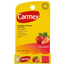 Balsamo labbra idratante Carmex Click-Stick SPF 15 alla fragola, 0,15 oz (confezione da 2)