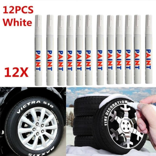 () 12pcs/set White Waterproof Rubber Permanent Paint 1