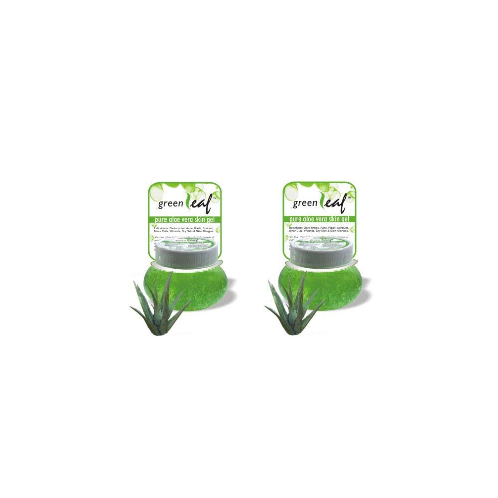 Brihans Green Pack Of 2 - Leaf Pure Aloe Vera Skin Gel(125Gms X 2)