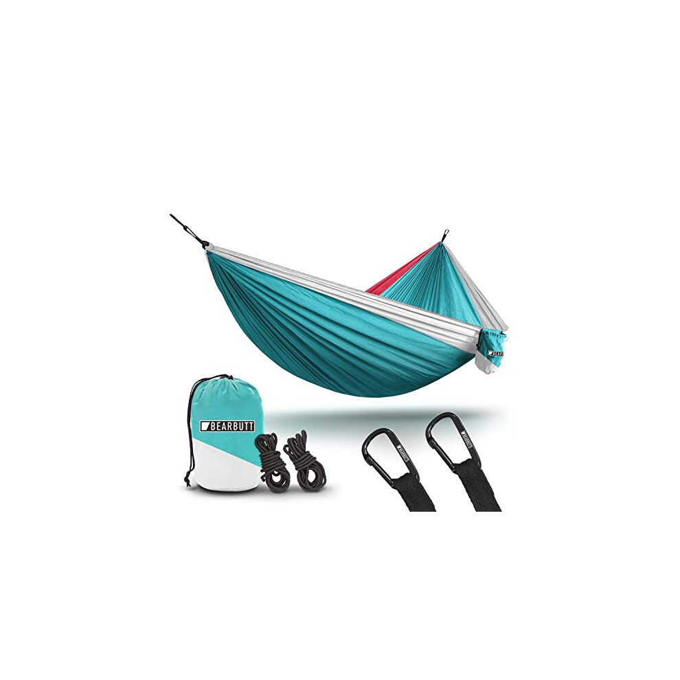 Bear Butt Double Parachute Camping Hammock Sky Blue/Pink/White-image-OPC-PFPN7MN-NEW