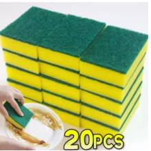 (20pcs) Kitchen Dishwashing Soft Household Cleaning Sponge