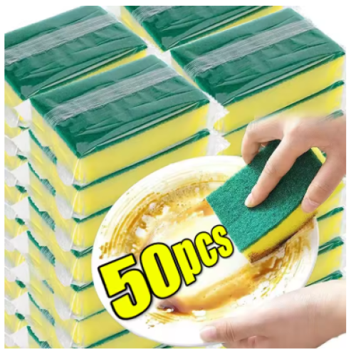 (50pcs) Kitchen Dishwashing Soft Household Cleaning Sponge 2