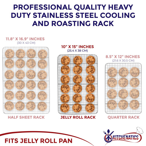 KITCHENATICS Σχάρα Ψησίματος Jelly Roll, Επαγγελματική Ανοξείδωτη Ράγα 1