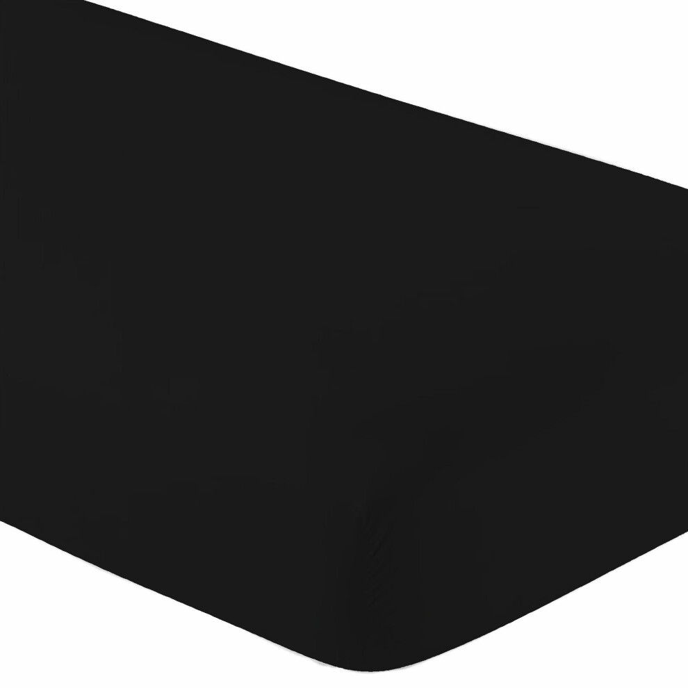 Drap-housse pour lit d'h   pital double extra-long 91 x 203 x 25 cm, doux et confortable, 100 % coton, Twin XL, par Crescent Bedding (Twin XL Noir)