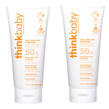 Crema de protec?ie solara Thinkbaby Safe SPF 50+ - dimensiunea familiei 6 oz (pachet de 2)