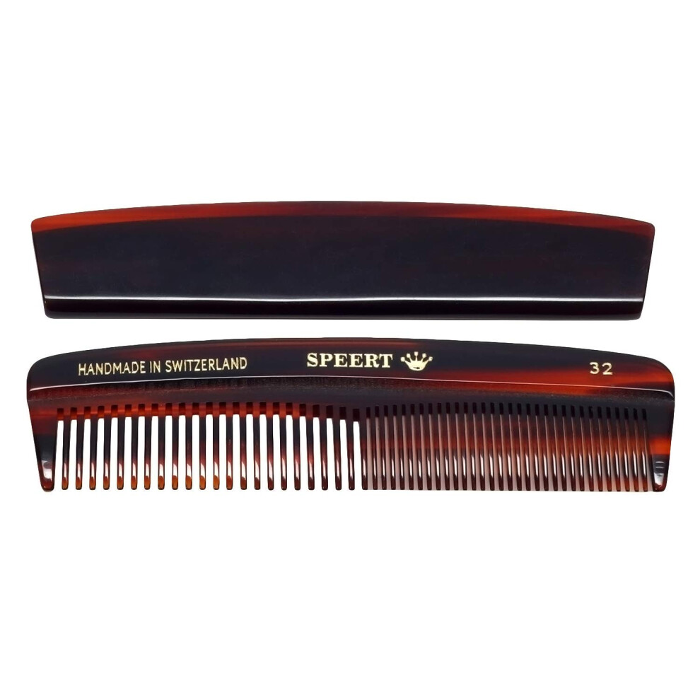 Speert #32 Handmade Wide Narrow Tooth Comb Tortoise Havana Acetate Thick Coarse Curly Thin Fine Straight Hair Detangling Parting Grooming Teasing Hair