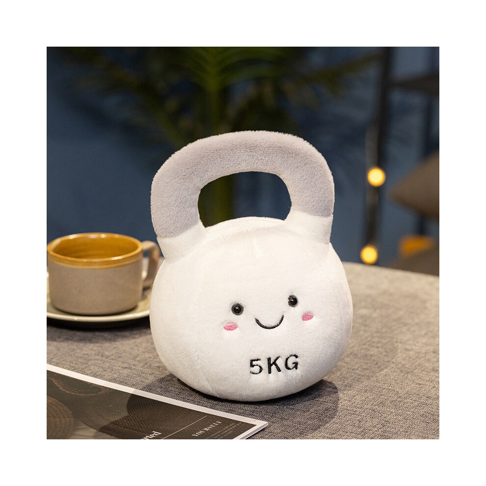 ( Kettlebell) Kettlebell Dumbbell Plush Toys Sports Equipment Stuffed Decoration Doll Gift White