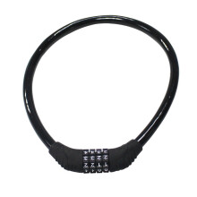 Sanwo Beveiligingsfietsslot 4-Cijfer Combinatie Kabelslot voor Fiets, 2 Voet x 1/2 Inch (Zwart)