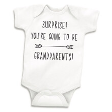 Bump and Beyond Designs Surpresa Anncio de Gravidez Avs Macaco Recm-nascido Branco 0-3 Meses
