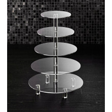 5 Tier Acrylic Cupcake Stand  Extra Thick 5mm Base  Large Cupcake Tower  Multi Tiered Cake Stand Clear Round Cupcake Holder for Dessert Disp