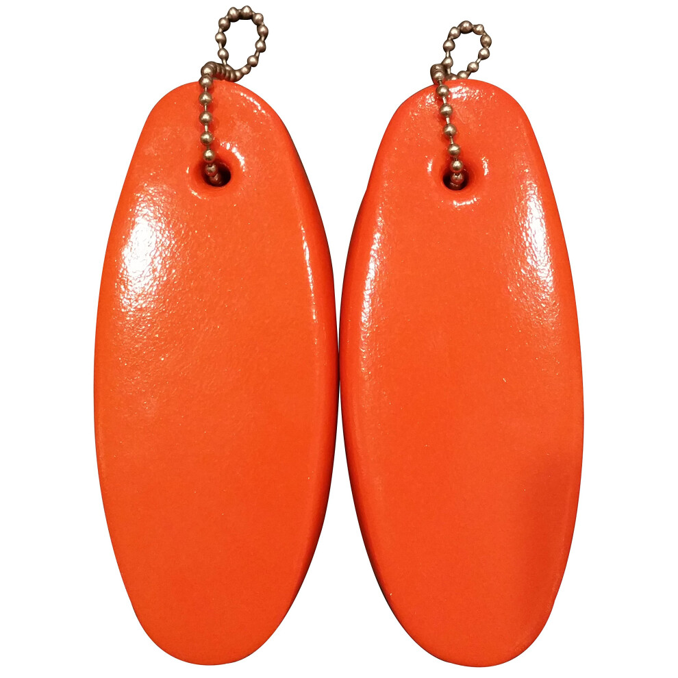 2 Pack Jumbo Vinyl Coated Orange Floating Keychain Key Floats -Made In The Usa- (Orange) 859668006080