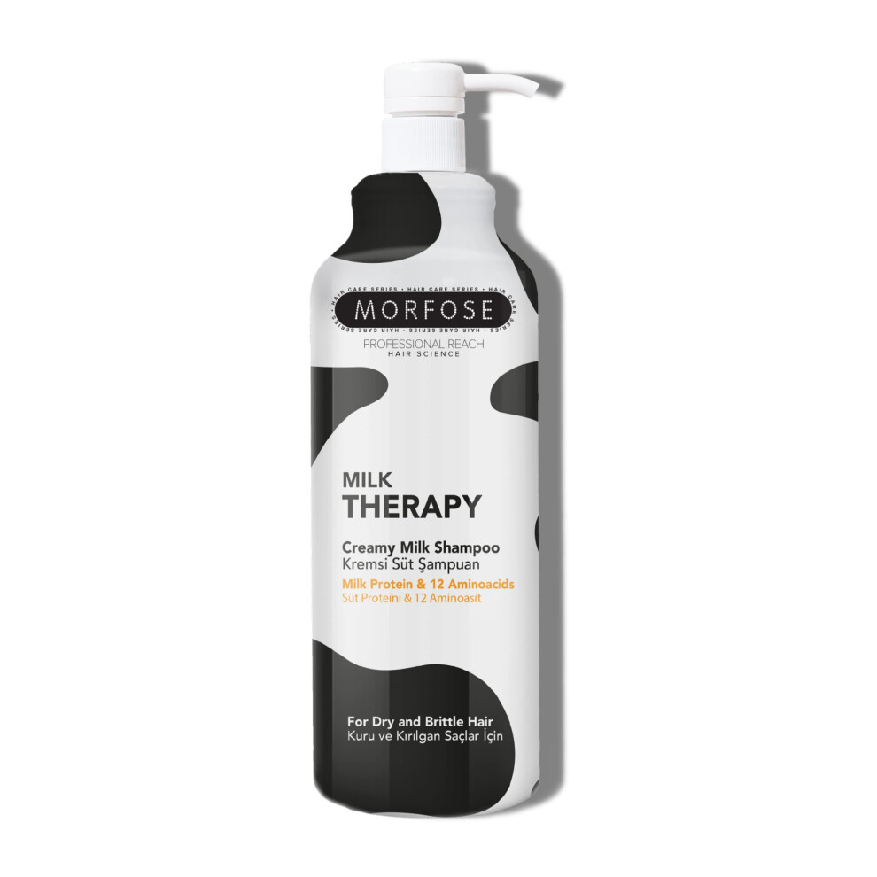 Morfose Professional Milk Therapy Creamy Hair Shampoo For Dry Damaged Or Brittle Strands Repairs And Protects Fuller Healthier Softer Look Elim