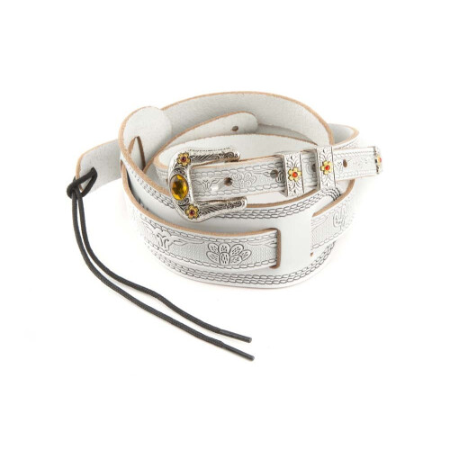 Gretsch Tooled Leather Vintage Style Guitar strap White