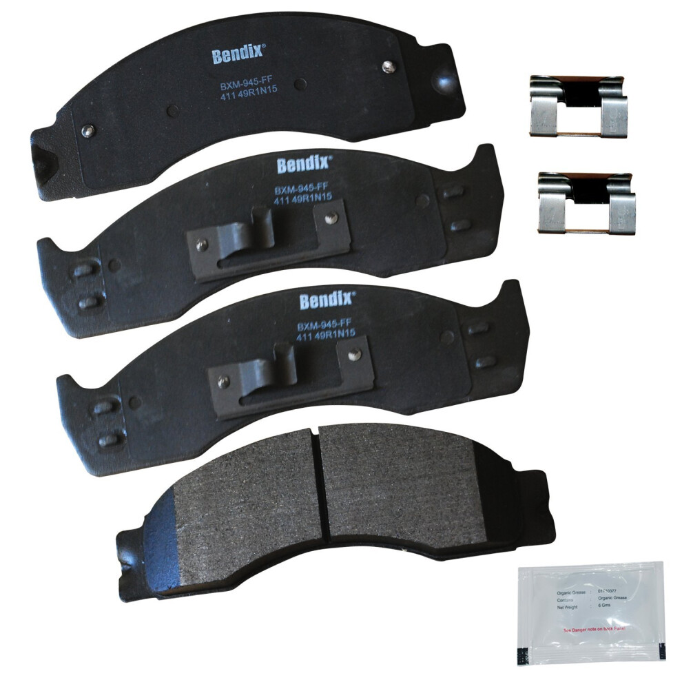 Bendix Priority1 Cfm411 Semi-Metallic Brake Pads For Select Models Ford Econoline Super Duty E-450 E-550 F-53 Motorhome Chassis F-59 Commercial Stripp 887243239530