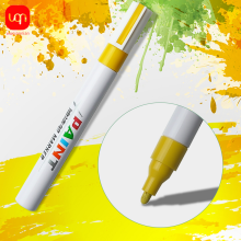 (Yellow) 1pcs White Waterproof Cars Wheel Tire Oily Mark Pe