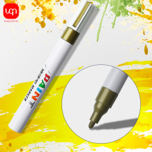 (Gold) 1pcs White Waterproof Cars Wheel Tire Oily Mark Pe