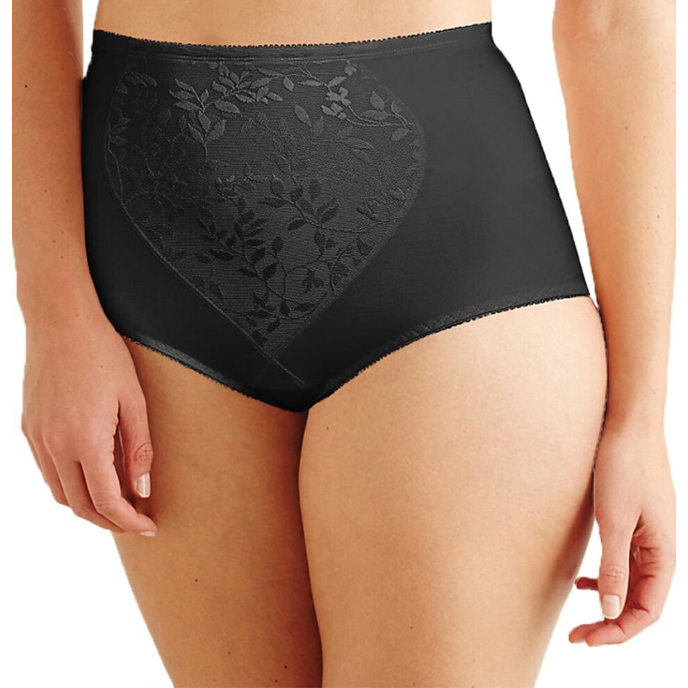 Lot de 2 culottes gainantes Bali pour femme, avec empi   cement ventre plat en maille jacquard, effet gainant, Fajas Dfx710, noir jacquard/noir jac