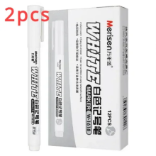 (White-2pcs) For Fabric Wood Leather Marker White/Black Marker