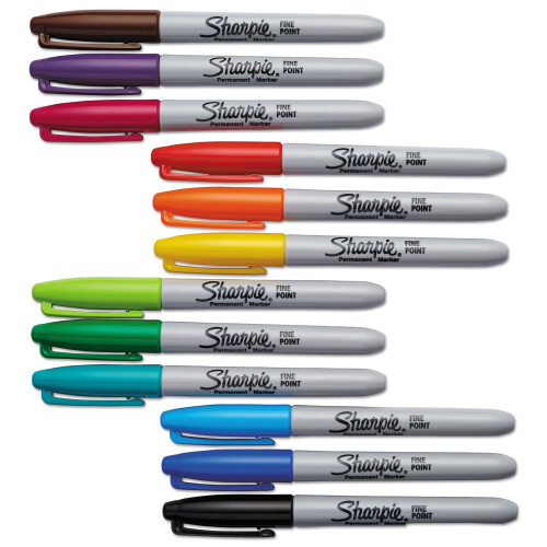 Sharpie Sharpie 30072 Fine Point Permanent Marker Assorted 12/S?t 2