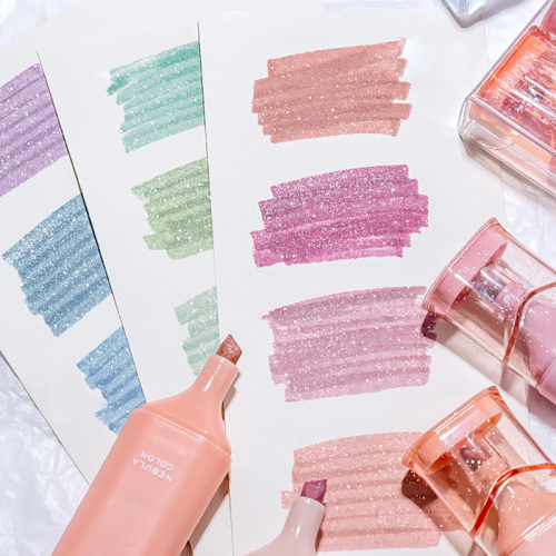 (Purple) 4Pcs/Set Color Highlighter Student taking Notes Dr 1