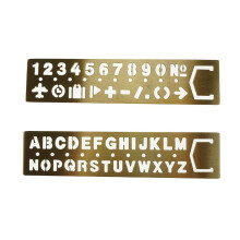 AKOAK 2-teiliges Set Messing Schablonen für englische Buchstaben und arabische Zahlen mit Symbolen