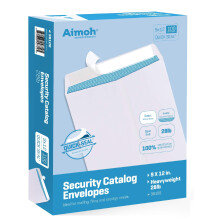 100 sobres de cat   logo de seguridad autosellables blancos de 9 x 12 pulgadas - 28 lb - Tintado de seguridad, ultrarresistente, sellado r   pido, 9