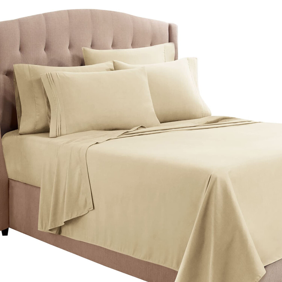 Clara Clark Queen Sheets  6 Piece Set  Hotel Luxury Sheets for Queen Size Bed  Super Soft Bedding Sheets  Pillowcases  Queen S-image-OPC-PFSBJXH-NEW