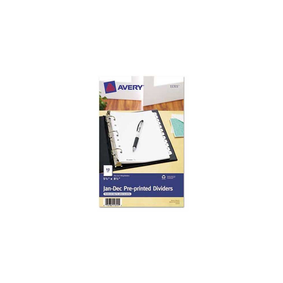 Avery Preprinted Tab Dividers  12-Tab  8 1/2 x 5 1/2-image-OPC-PG2DVG7-NEW