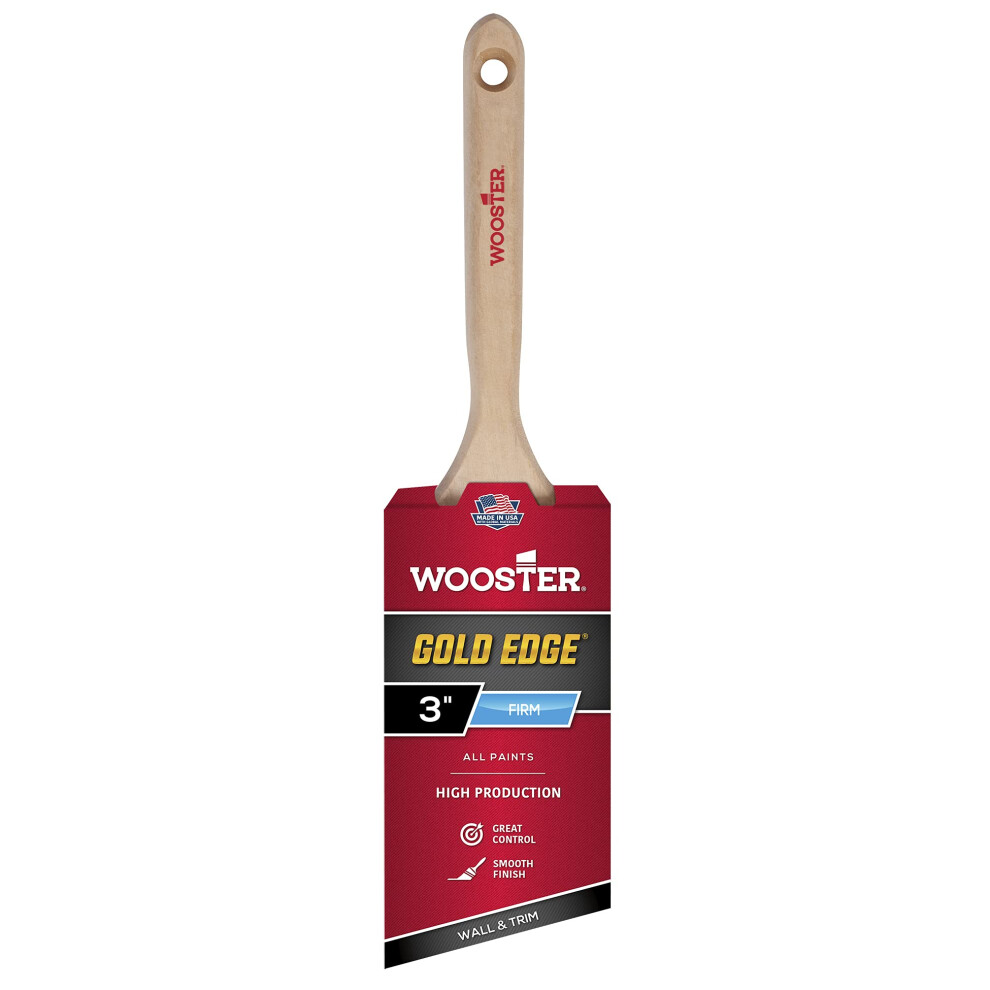 Wooster 5231-3 Series 5231 3" Gold Edge Angle Brush, 3 Inch 071497184320