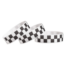 500 WristCo sort ternet/tjek Tyvek-armb?nd til arrangementer - Komfortable, rivefaste papirarmb?nd ID-armb?nd til koncerter Festivaler Adgang Fes