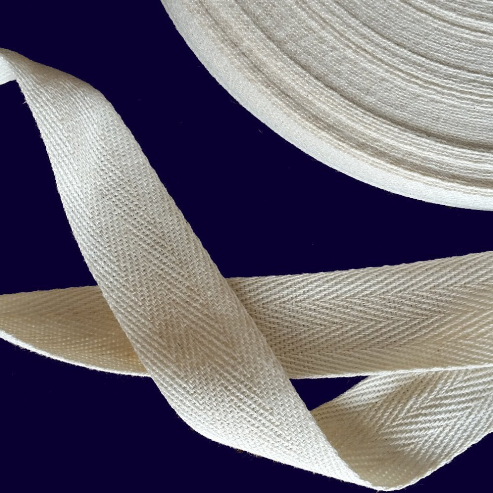 Anrox Supply CoTwill Tape 34 tot 2 Maat 100 Katoen Zwart Natuurlijk Wit 50 Yards 34 Natuurlijk