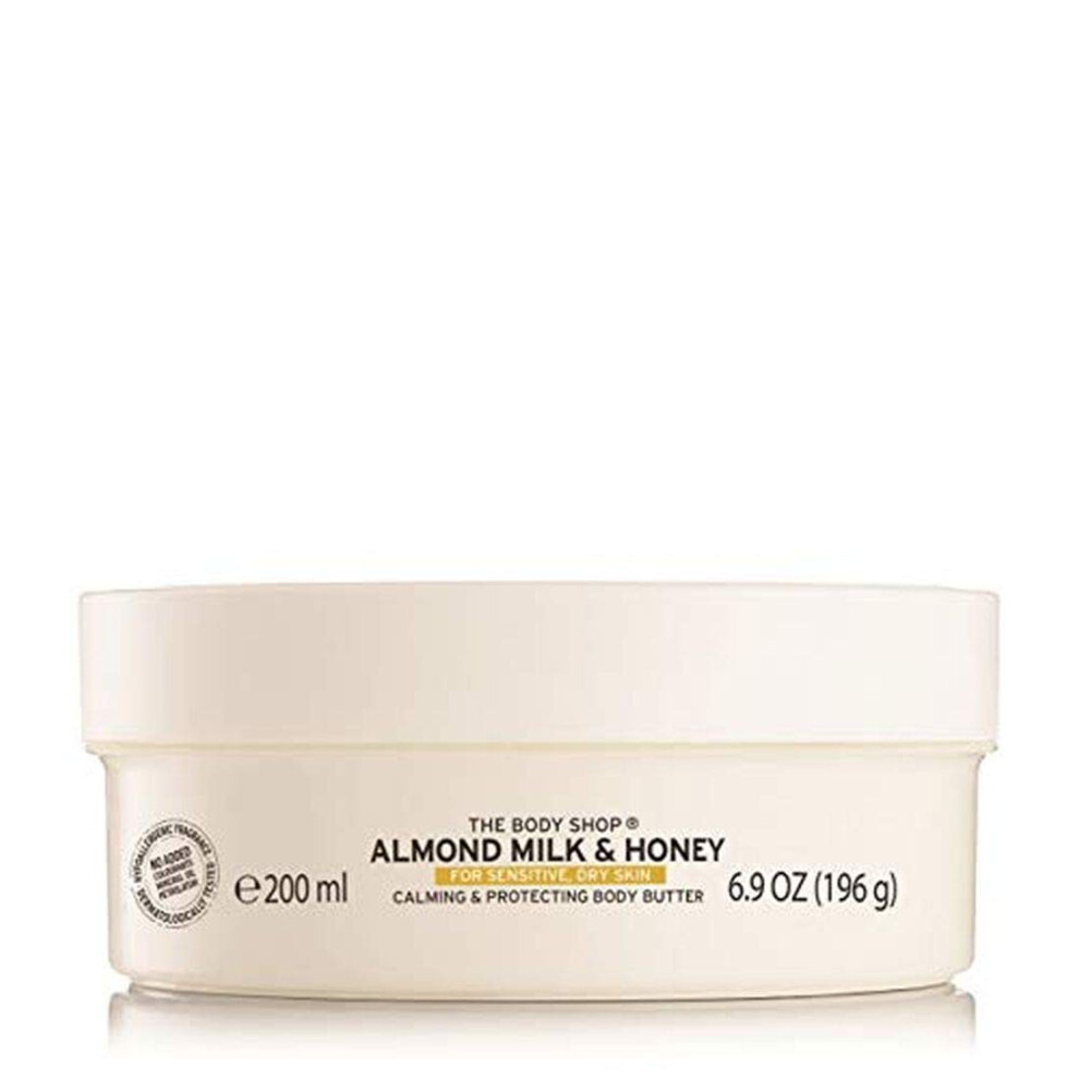 The Body Shop Almond Milk Body Butter - Nourishing & Moisturizing Skincare for Dry and Sensitive Skin - Vegan - 6.75 Oz