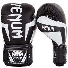 Venum Unisex-Erwachsene Elite Boxhandschuhe Schwarz/Wei 12oz US