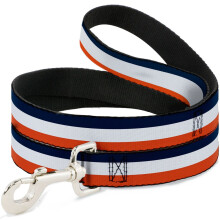 Dog Leash Stripe Navy White Orange de 6 metri lungime de 1,0 inci la?ime