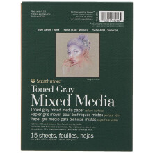 Strathmore Toned Mixed Media Papier Toned Grijs 6""""X8""""-15 Vellen -62462306