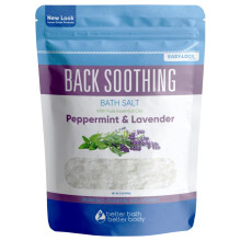 Sali da bagno lenitivi per la schiena, 32 once, sali di Epsom con oli essenziali naturali di bergamotto, lavanda, eucalipto e menta piperita, pi